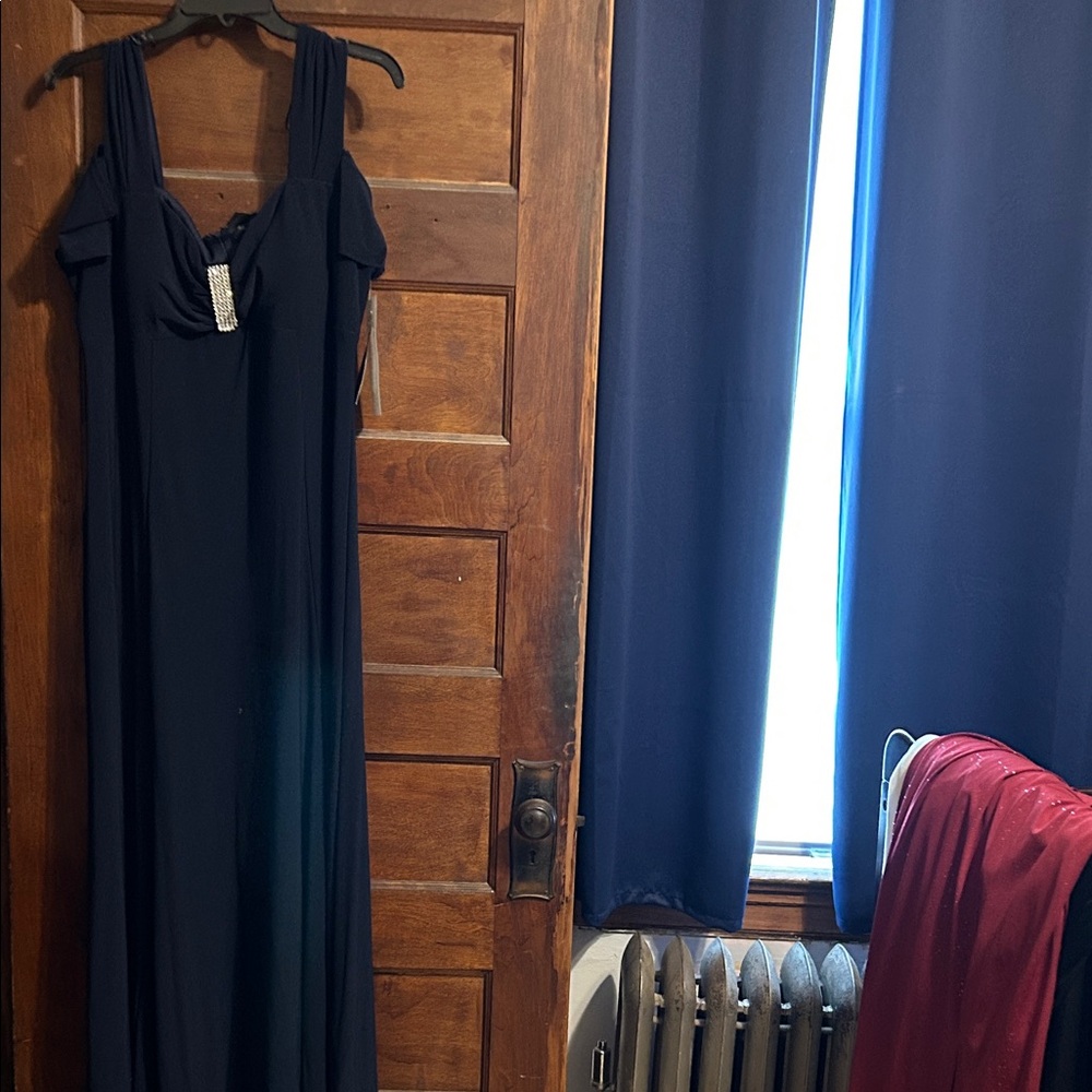 R & M Richards Dark Blue Maxi Dress